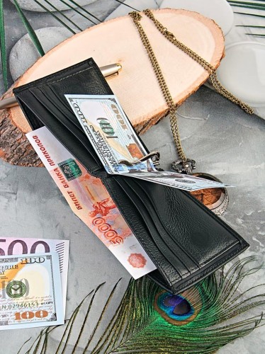 YD Зажим для денег "001-168-24A" б/н (нат. кожа)